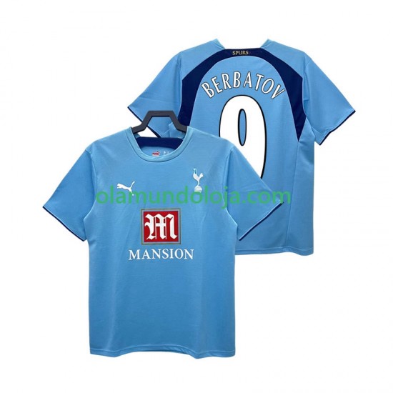 Camisola Tottenham Hotspur BERBATOV 9 2007 Retro Homem Equipamento Segundo 2006 Manga Curta